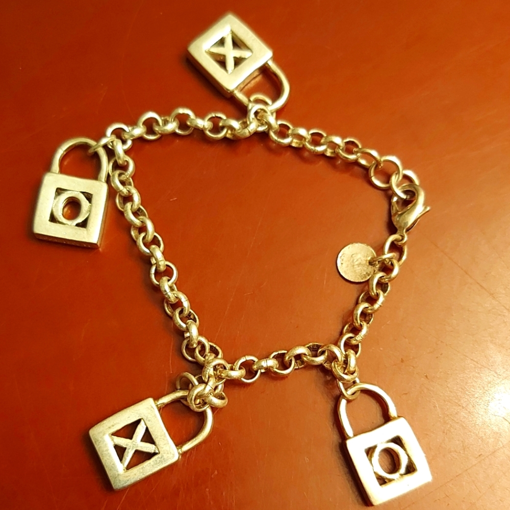 Sterling silver bracelet with lock charms
